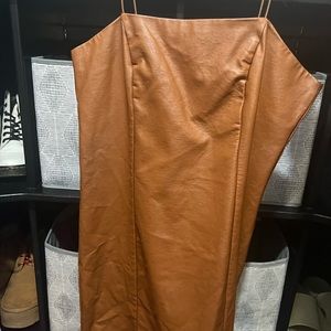 Brown Target Leather Dress